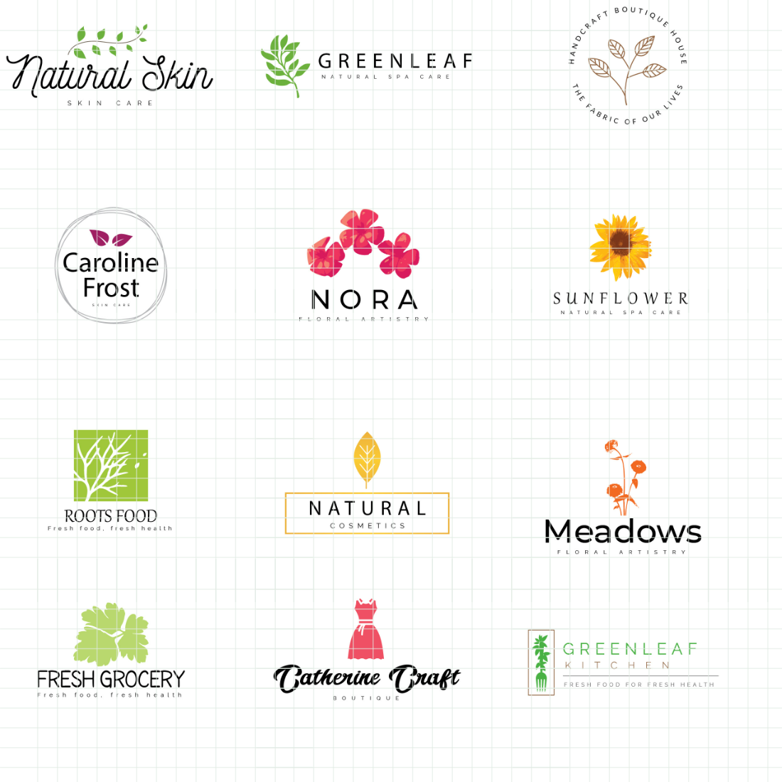 Bundle of 12 Logos Fully Customizable preview image.