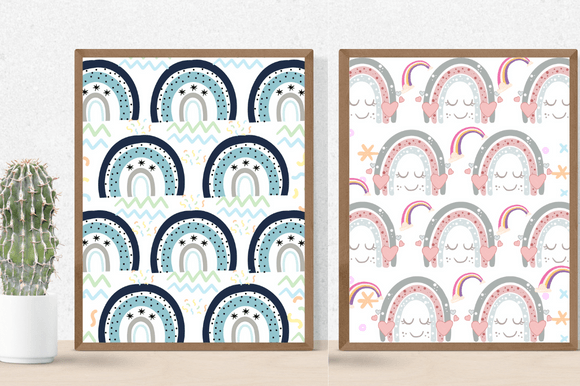 Two posters with the cute bicolor rainbows.