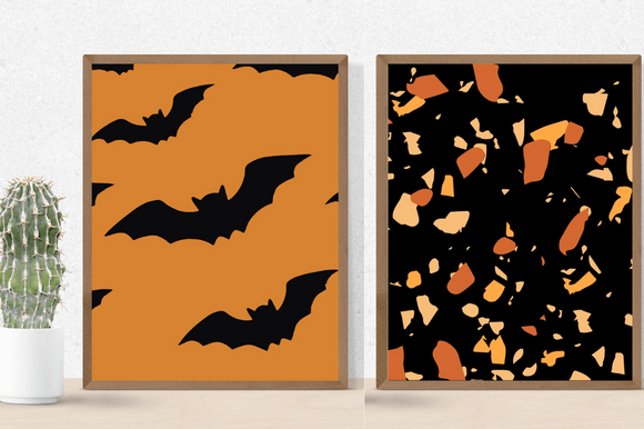Two adorable halloween-themed retro paper patterns.