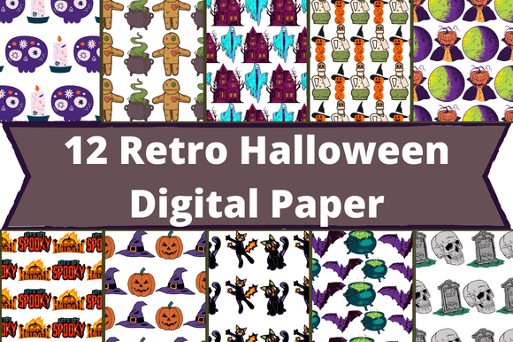 A pack of adorable Halloween-themed paper patterns.