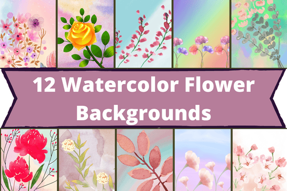Collection of wonderful watercolor images of flowers.