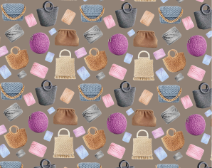 Gorgeous pattern with images of bags.