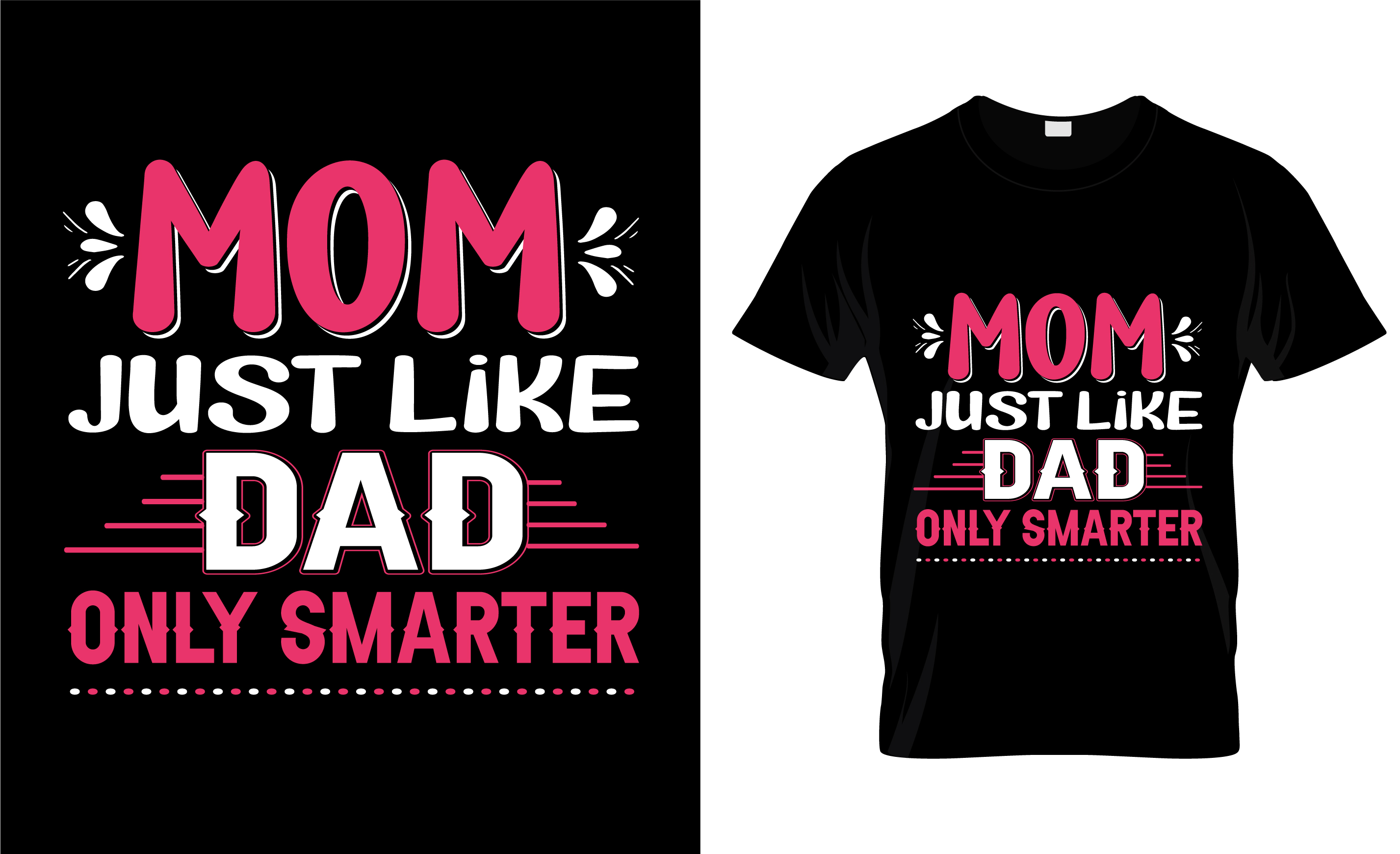 Image of a black t-shirt with an irresistible print of red and white about mom.