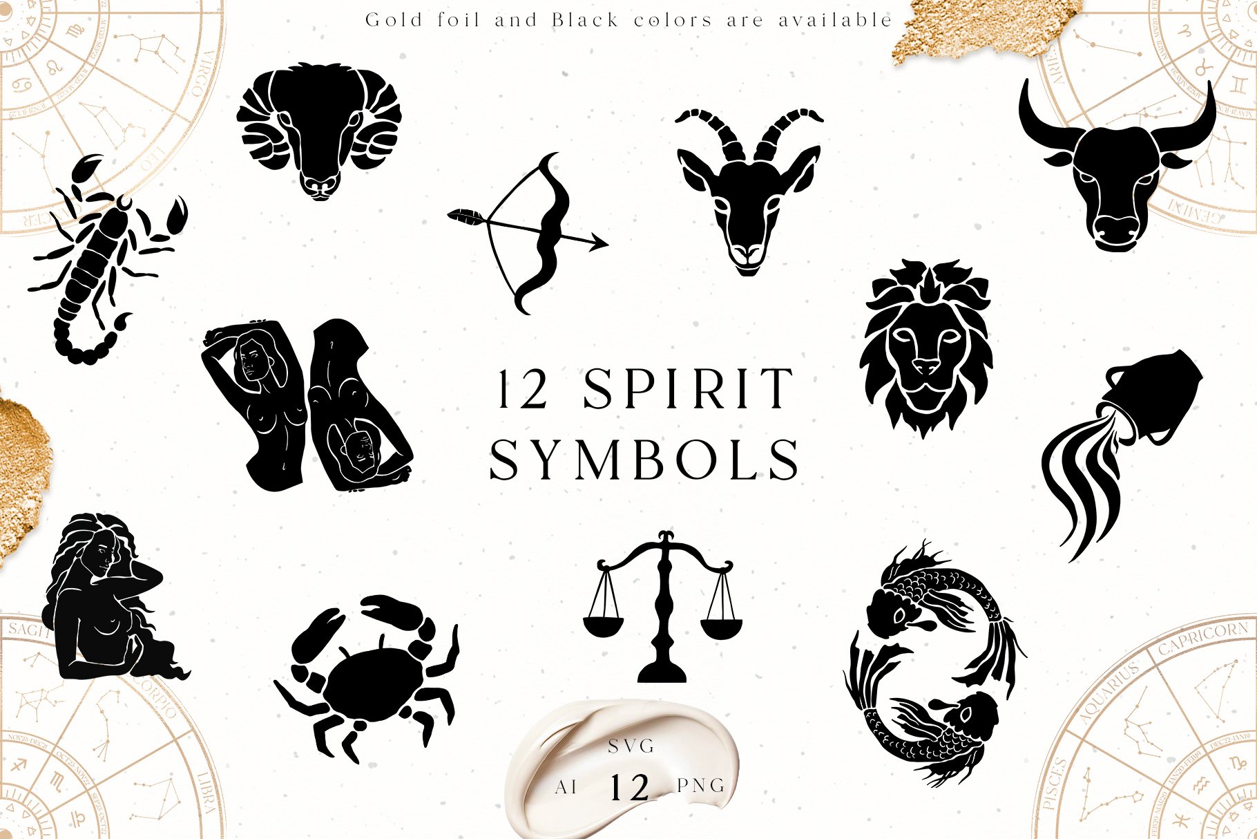 There are 12 spirit symbols.