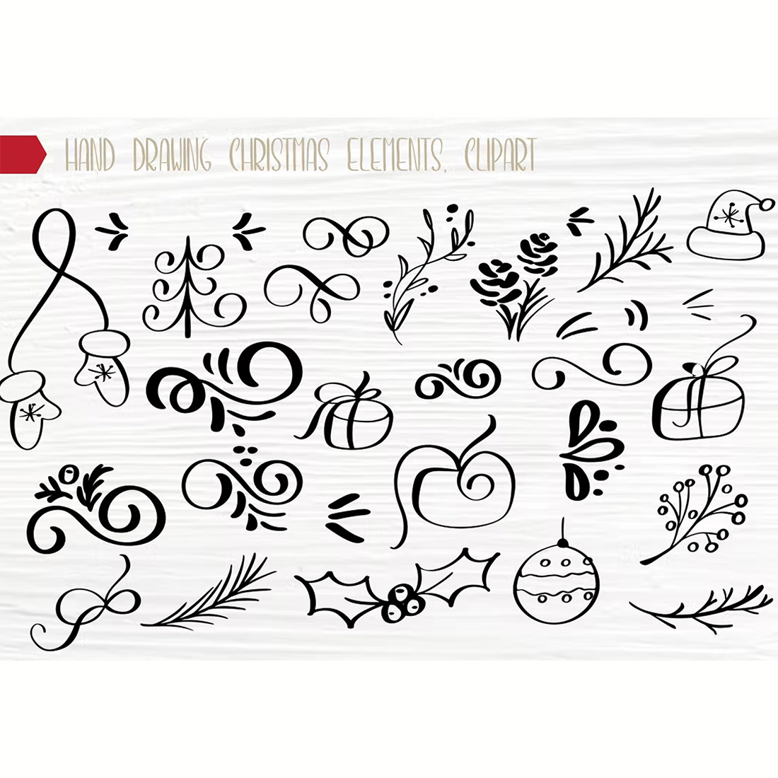 Christmas Ornaments Clipart Collections Bundle cover image.
