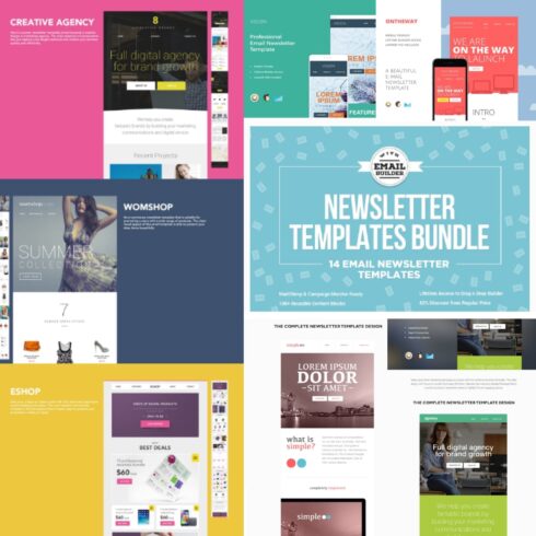 An image pack of amazing email design templates.