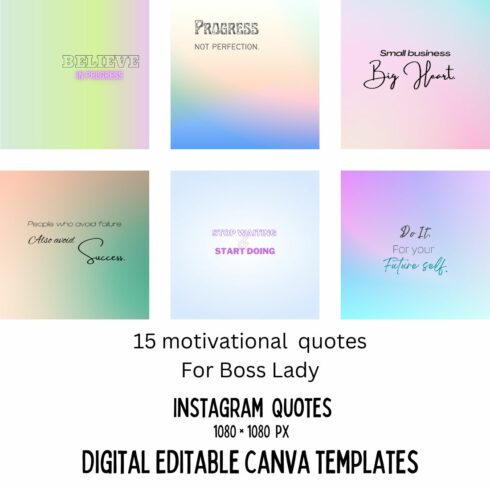 Prints of 15 motivational quotes.