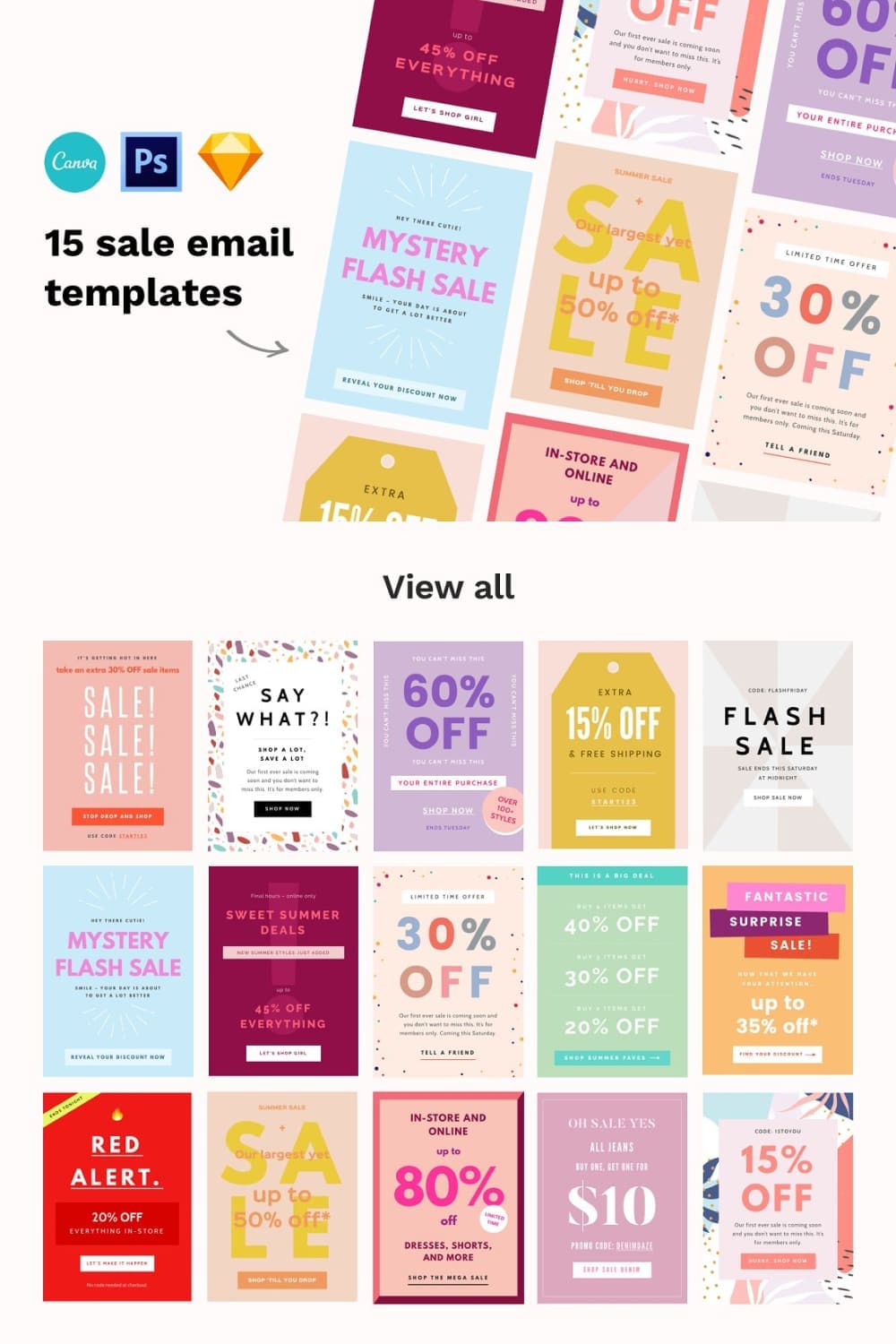 Image collection of enchanting email design templates.