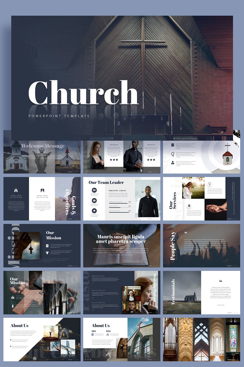 36 Slides Church Presentation Template 2022 pinterest image.