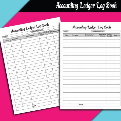 Accounting Ledger Editable Log Book - MasterBundles