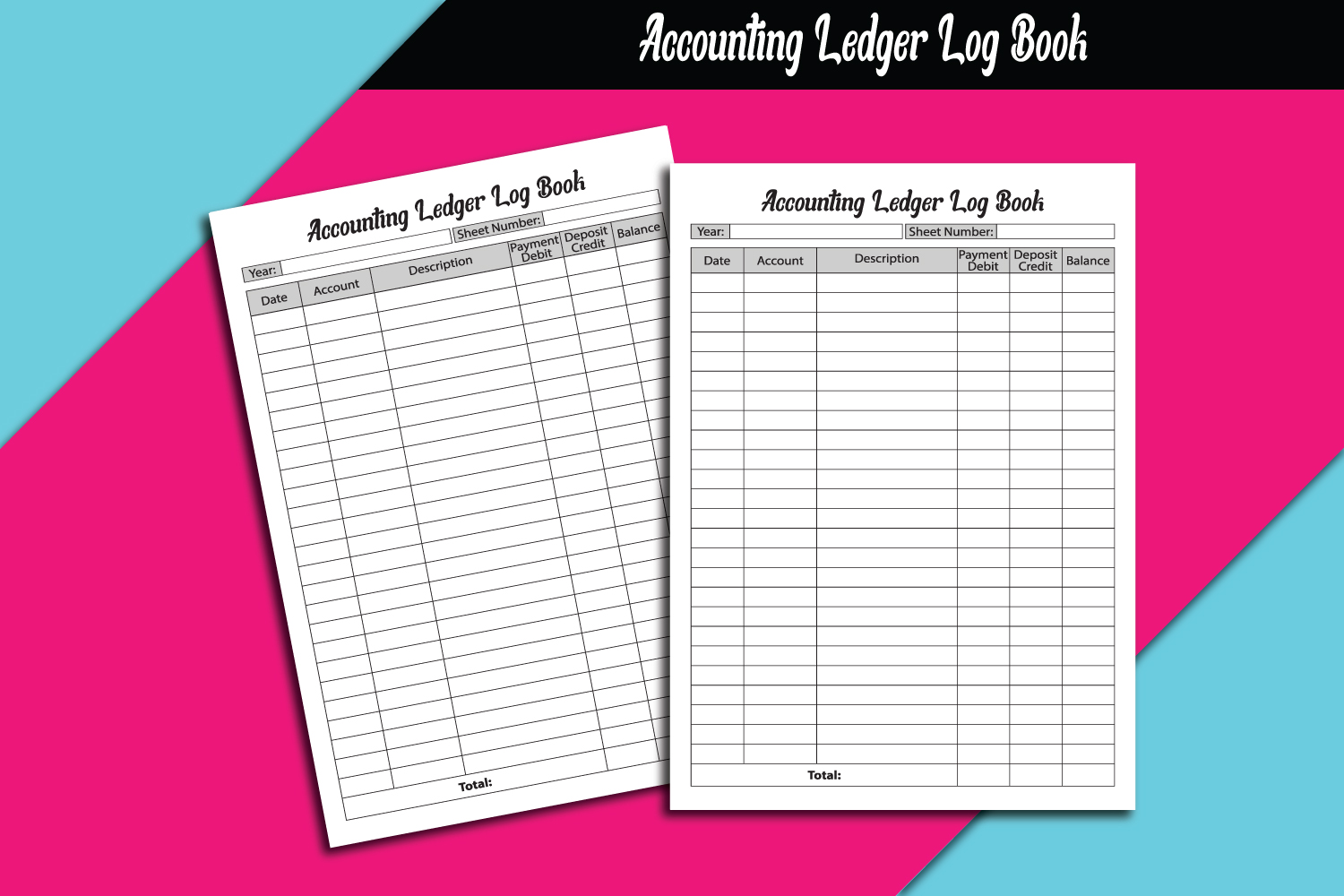 Accounting Ledger Editable Log Book.