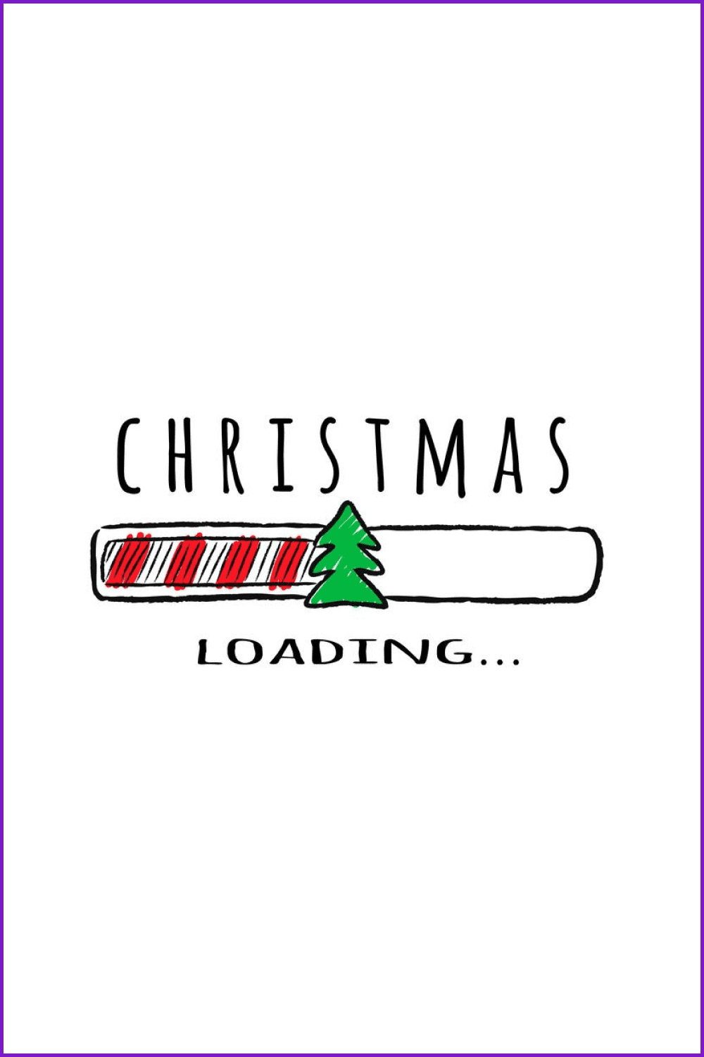 Progress bar with inscription Christmas loading on a white background.
