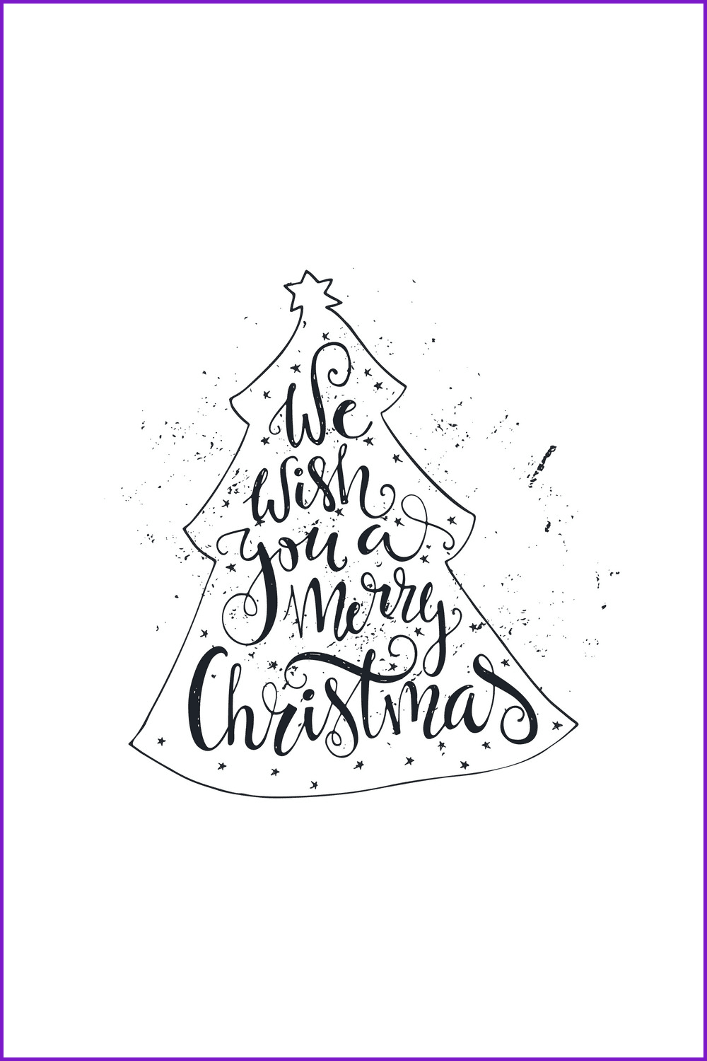 The shape of a Christmas tree with the text We wish you a Merry Christmas.
