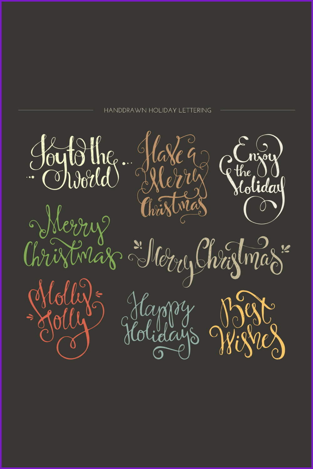 Collage with Christmas Lettering Collection.