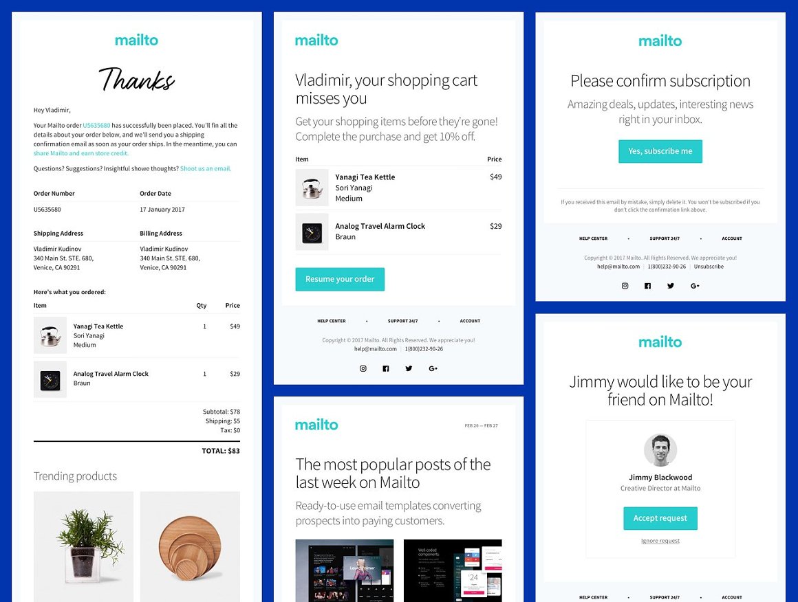 Image collection of irresistible email design templates.