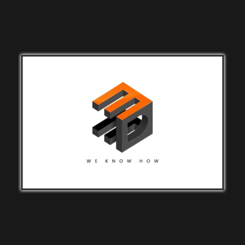 3D cube modern logo inspiration - main image preview.