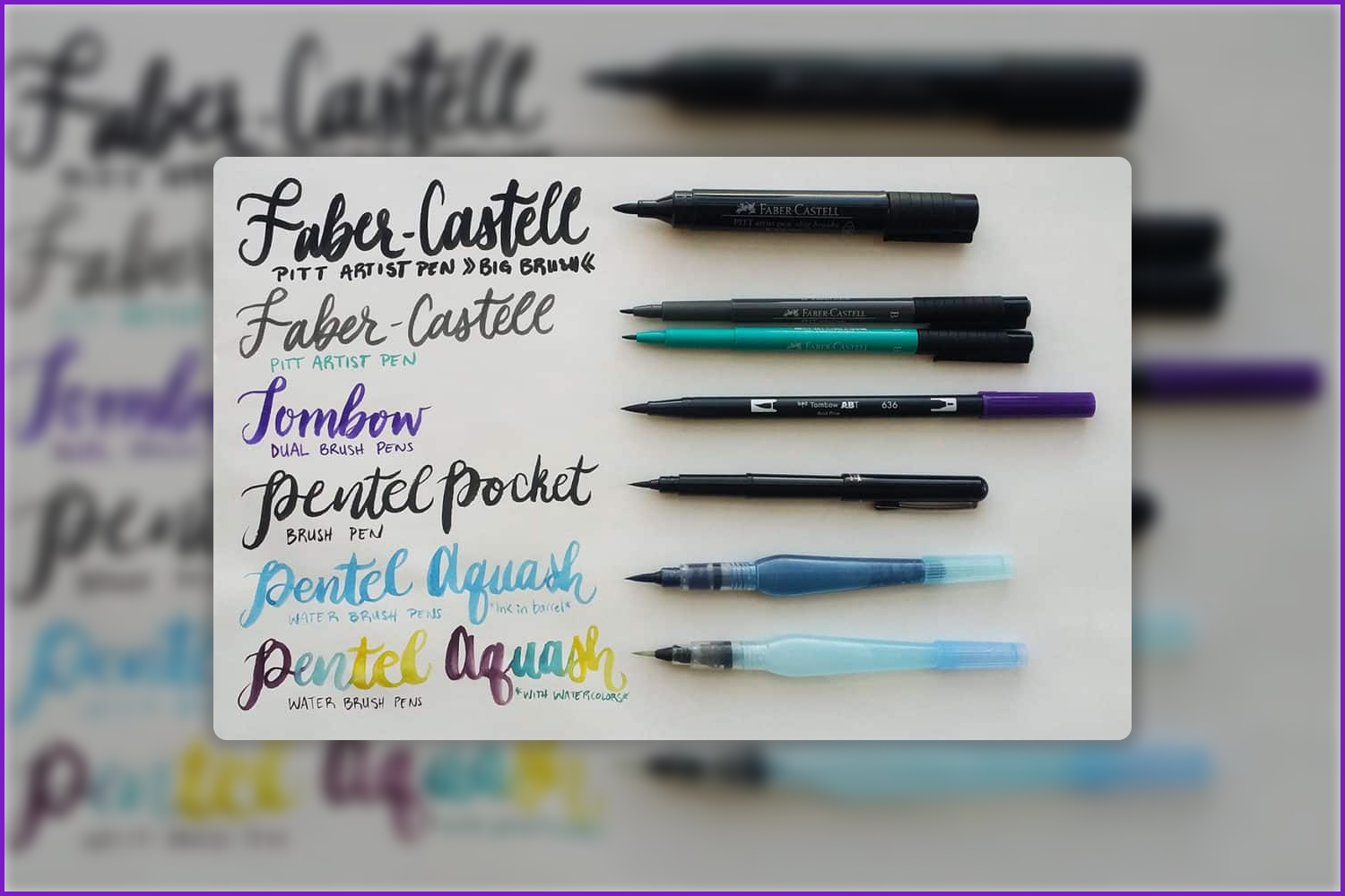 Image of Brush pens and text written by them.