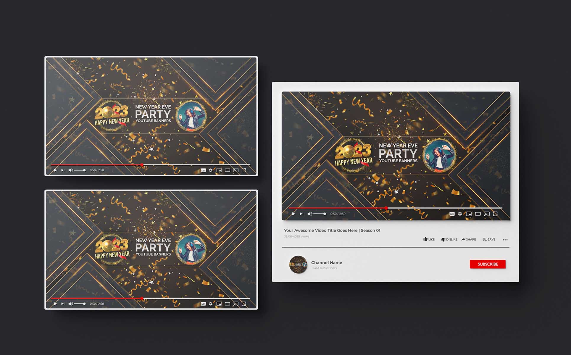 Banner and Cover Social Media Design Template preview image.