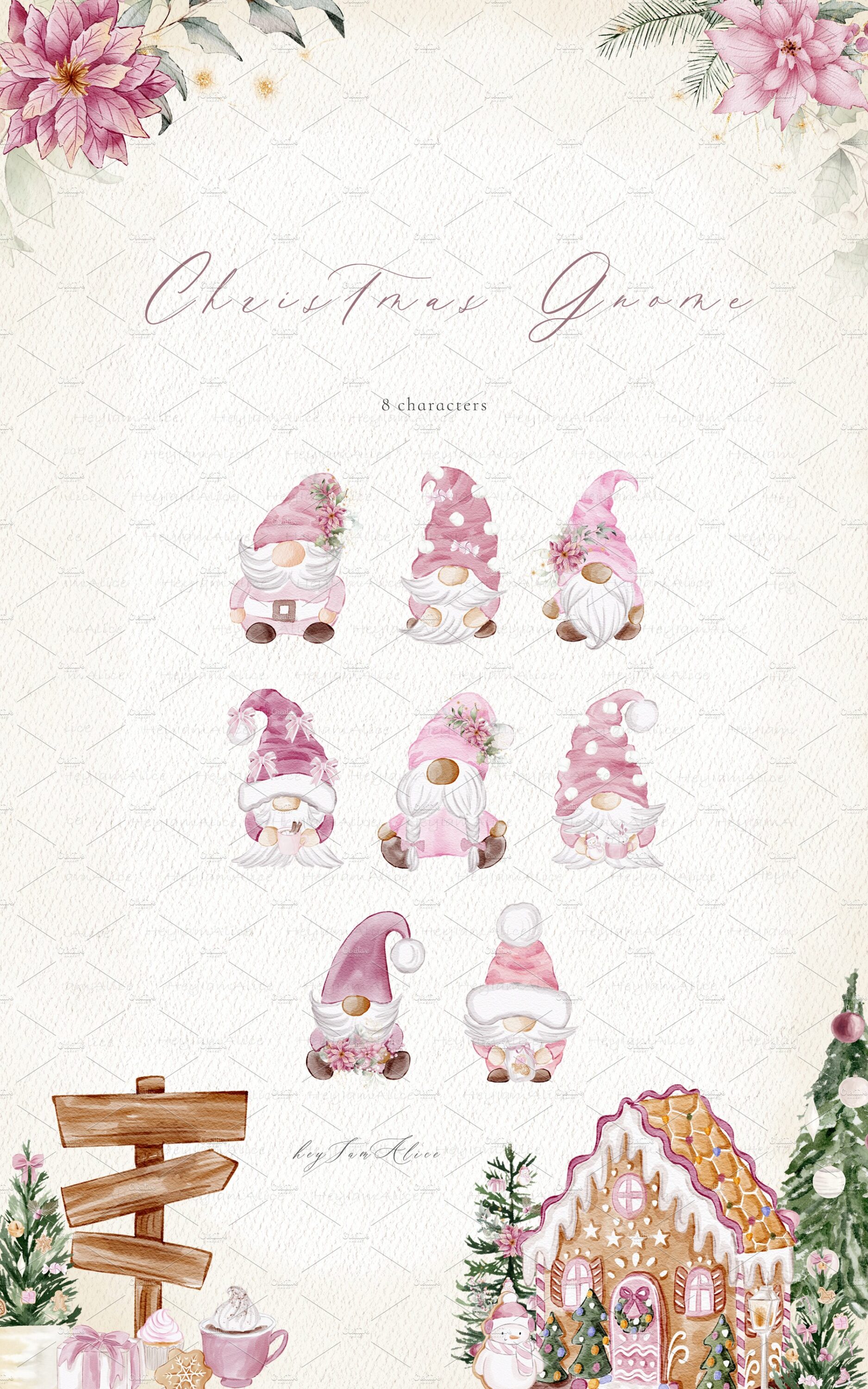 So cute pink gnomes.