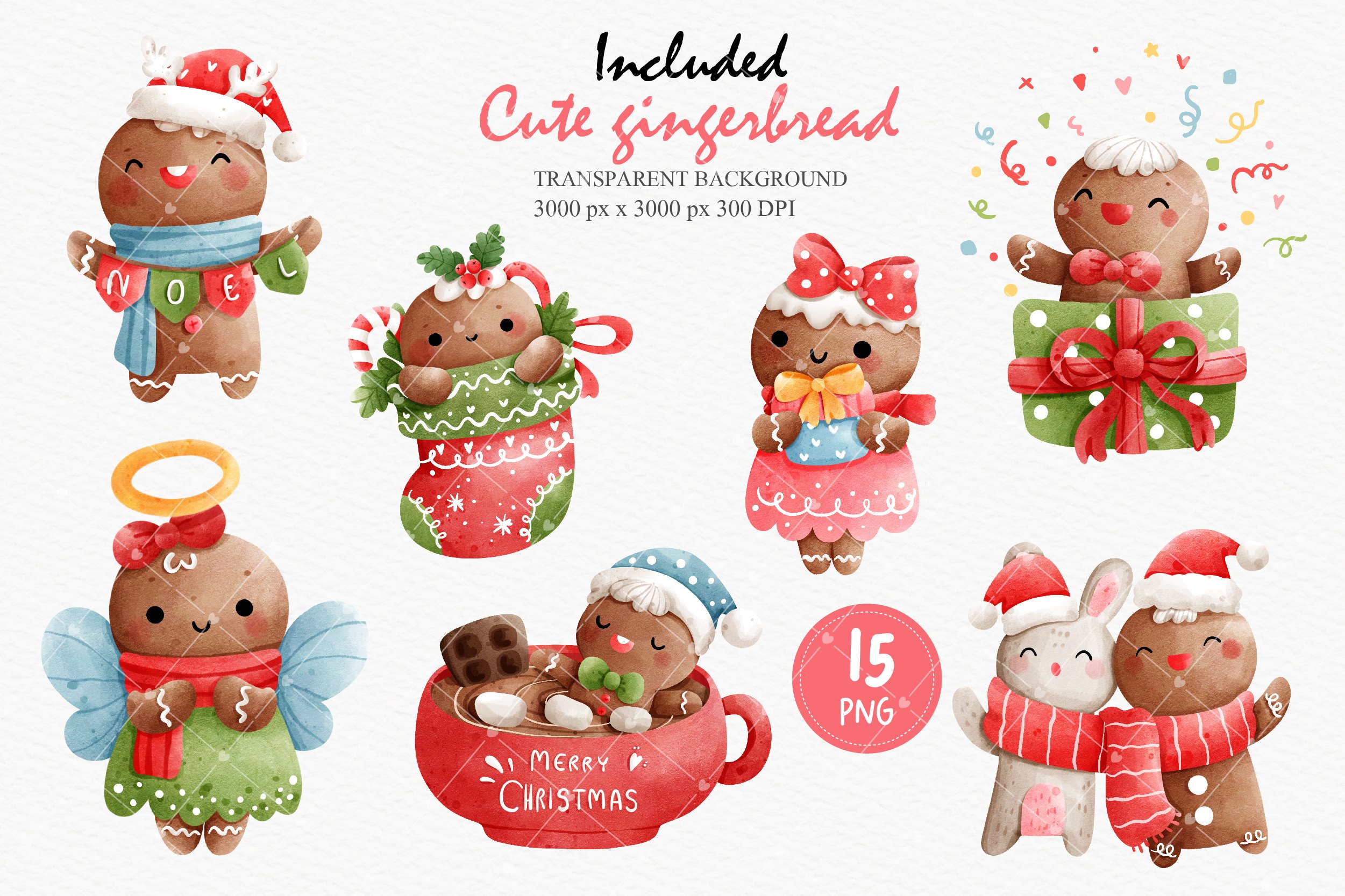 Small and happy gingerbreads are ready to celebrate of Christmas.