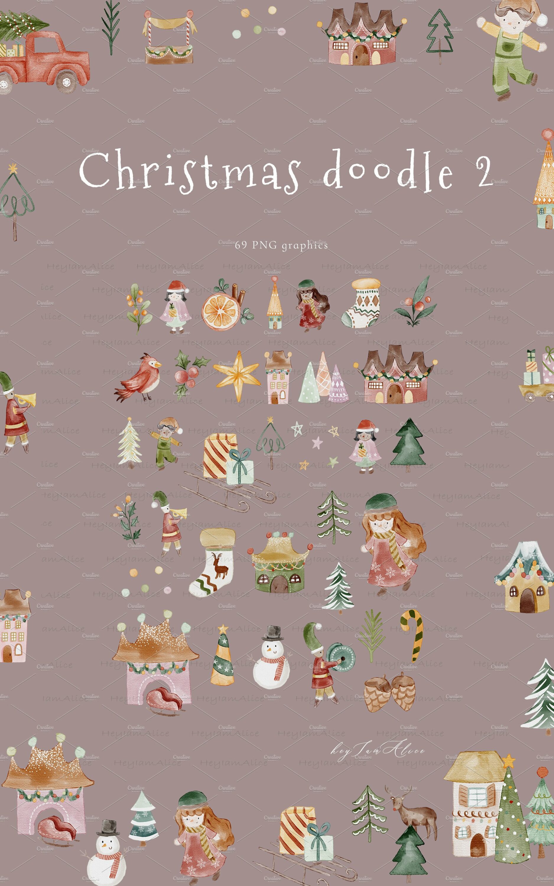 Use this Christmas collection for your illustration.