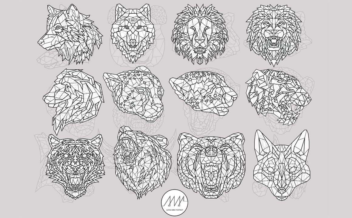 Animals face in an outline style.
