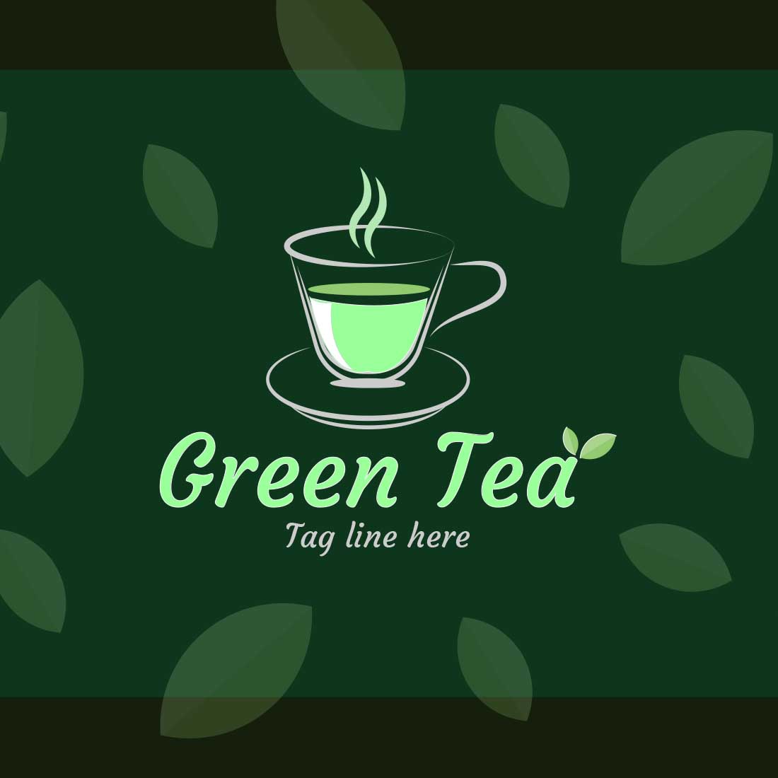 Green Tea Shop Logo Vector Only $4 preview image.