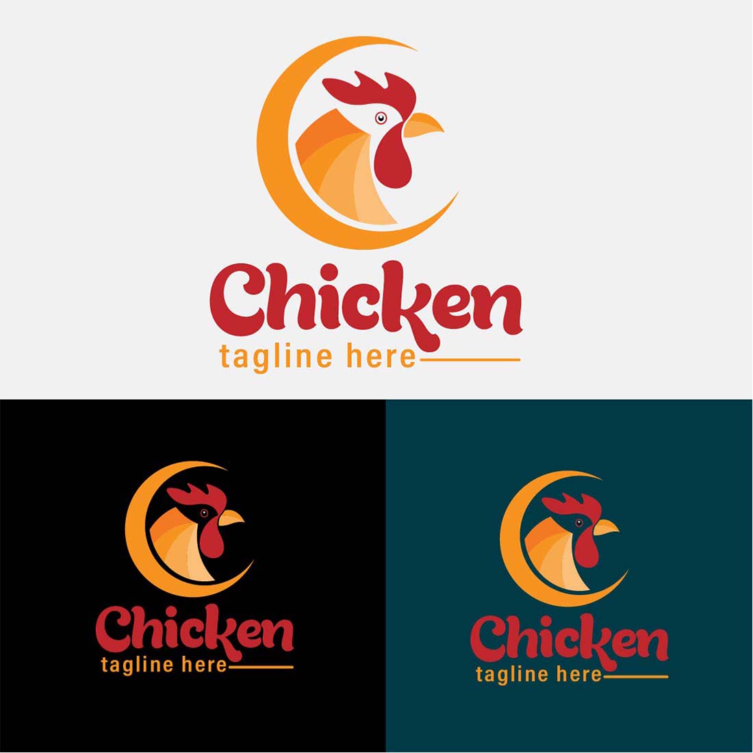 Chicken Restaurant Logo Design Template cover image.