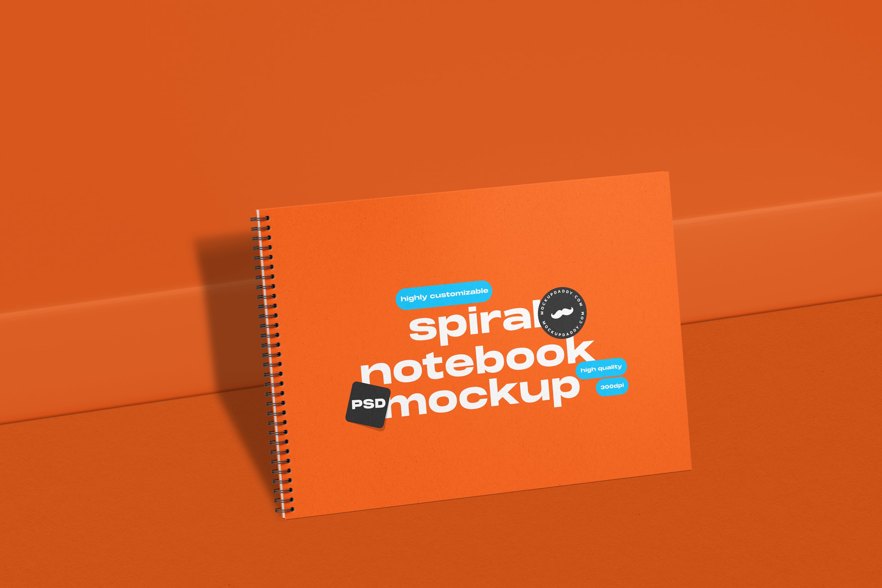 Orange notebook for creative ideas.