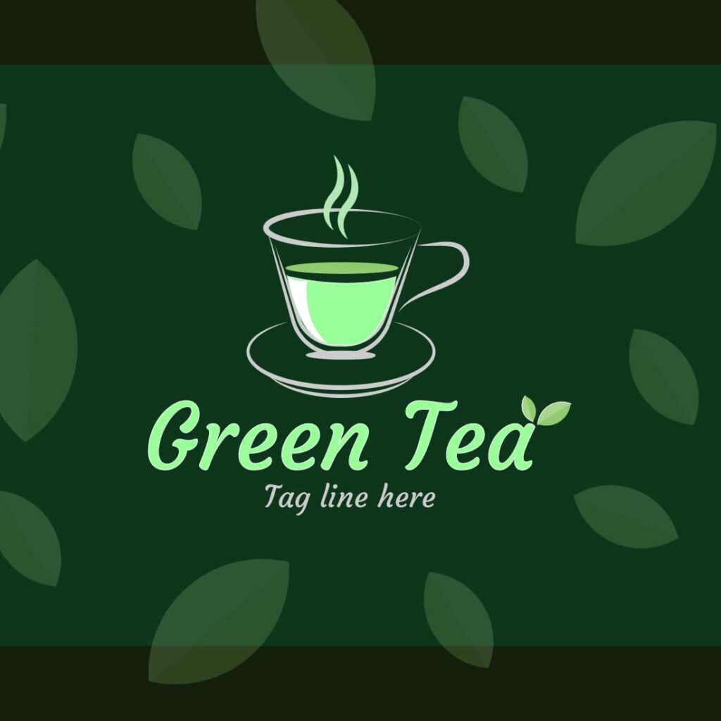 Green tea logo designgreen tea shop logo vectortea shop logo designOnly4 MasterBundles
