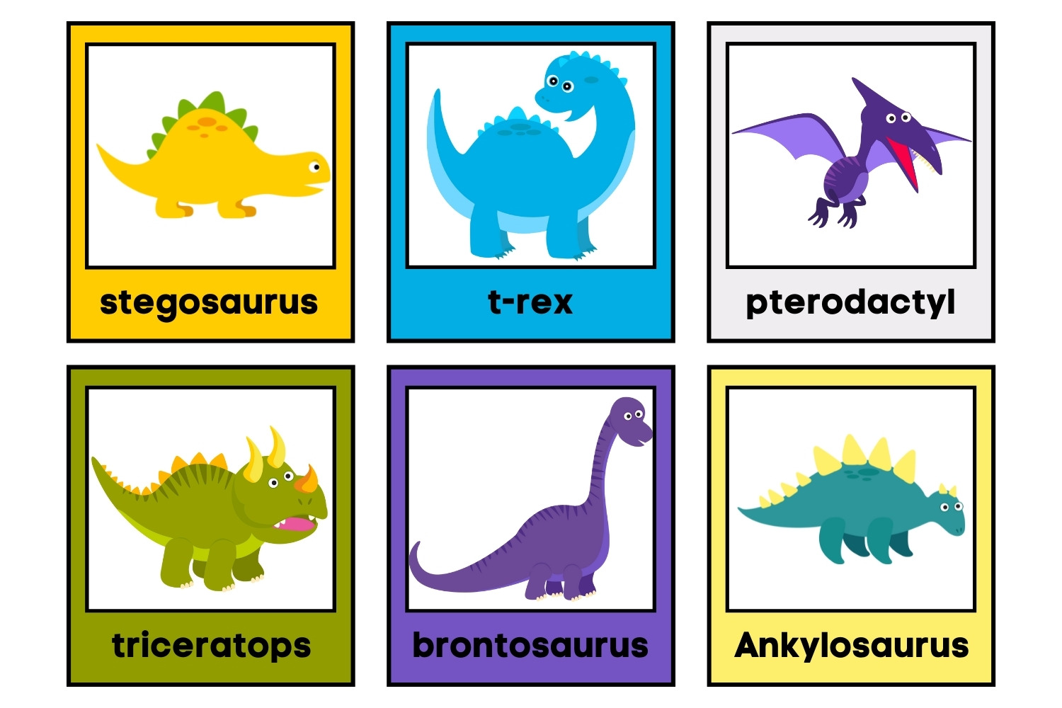 Colorful Dinosaurs Clipart Editable Set preview image.