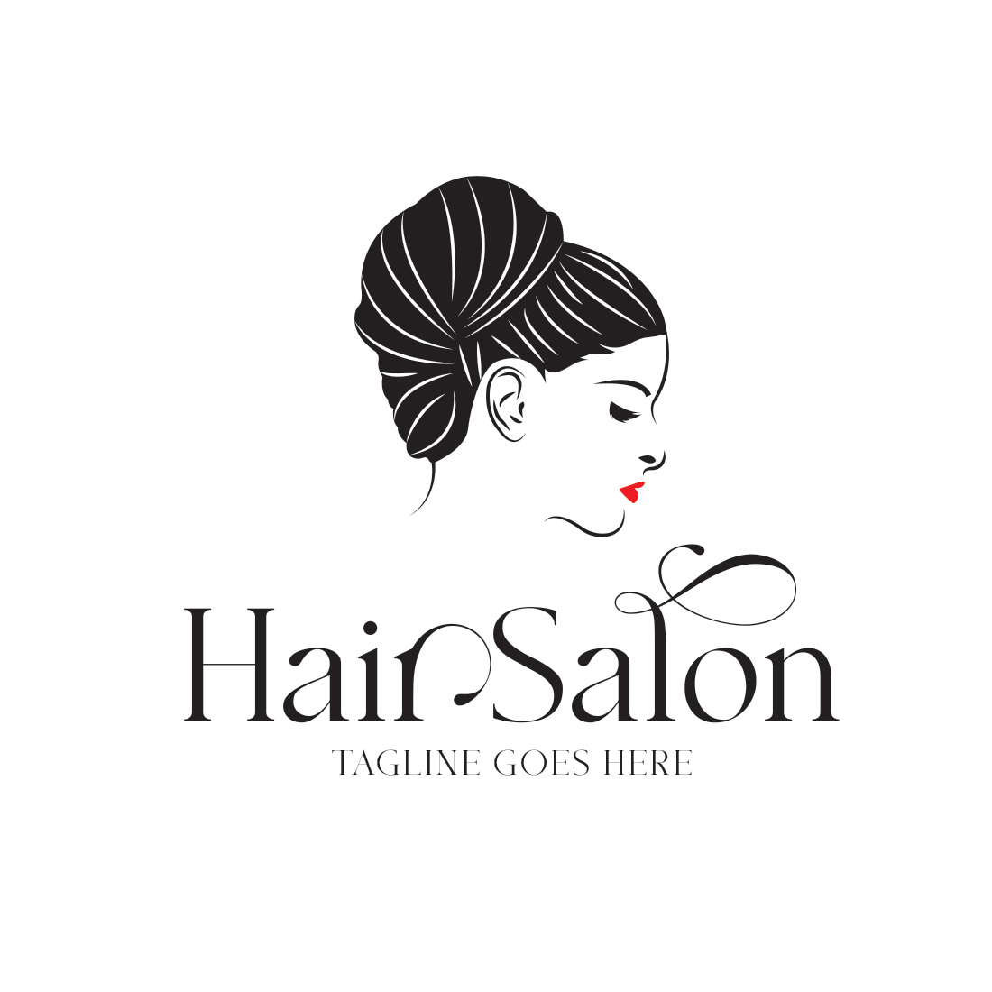 Hair & Beauty Salon Logo Template preview.