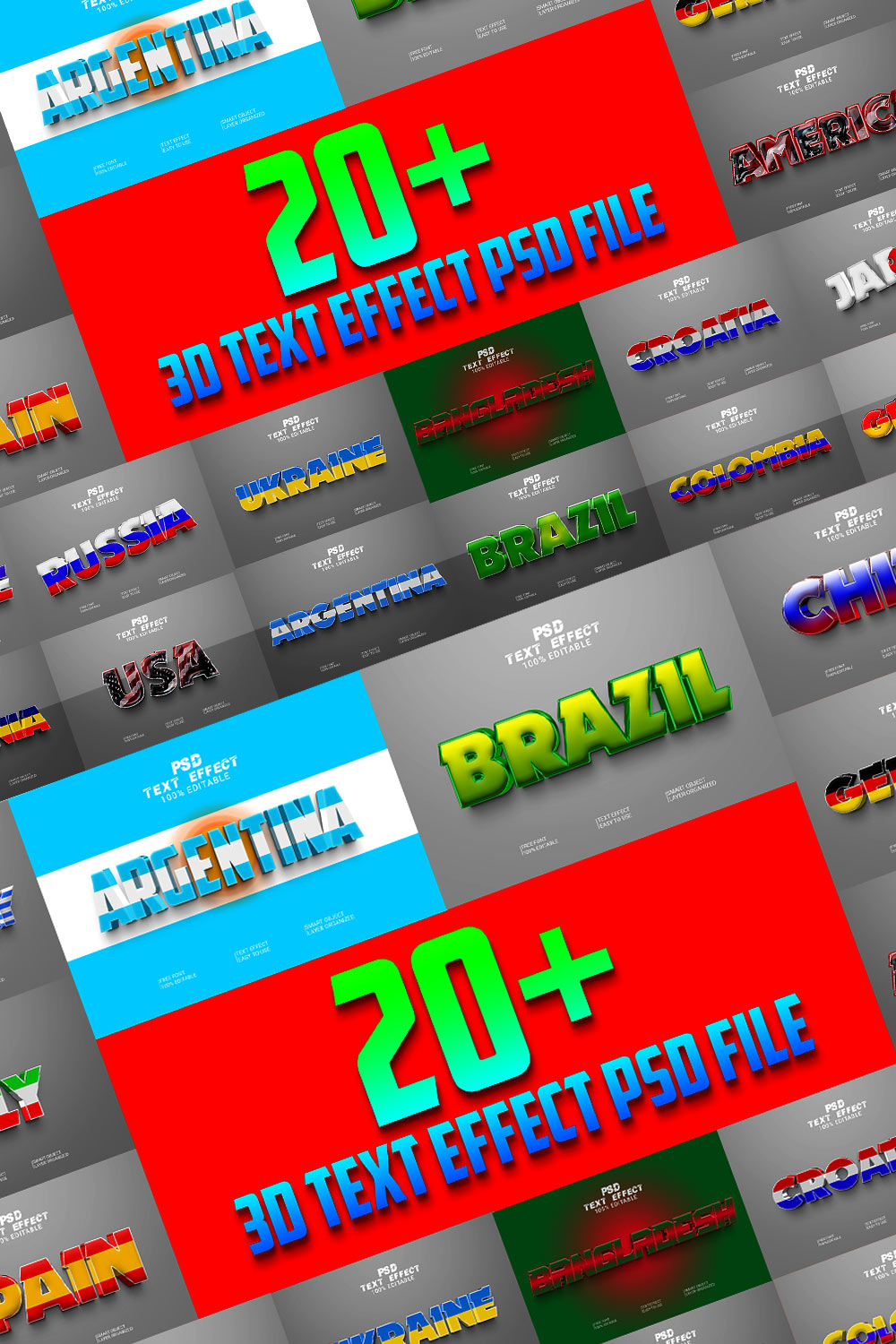 World Cup Football 3d Effect Style Design pinterest image.