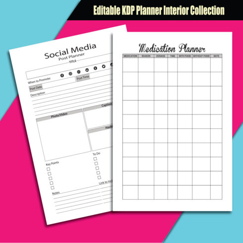 Editable KDP Planner Interior Collection cover image.