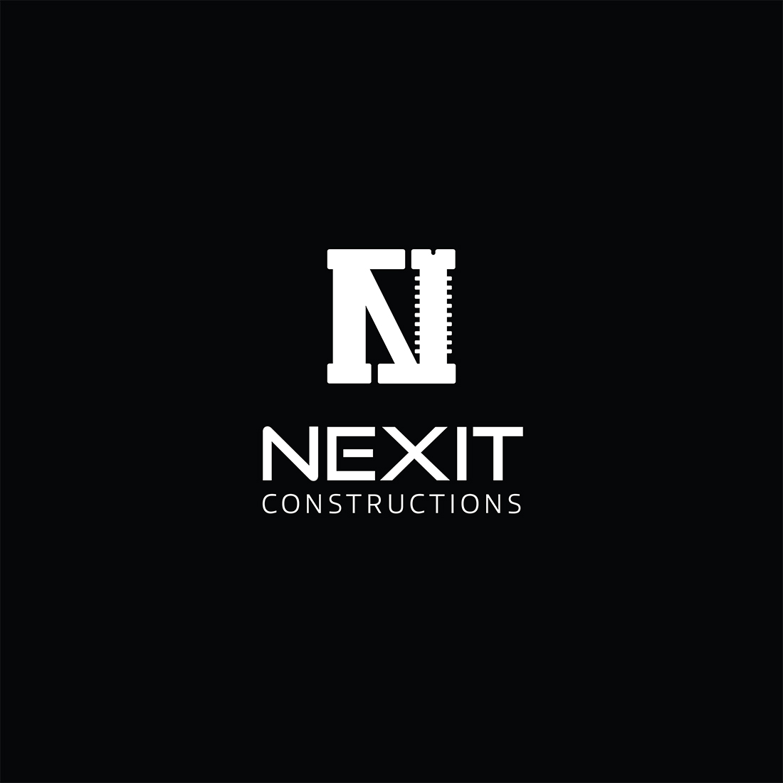 Nexit Constructions Logo with black background.
