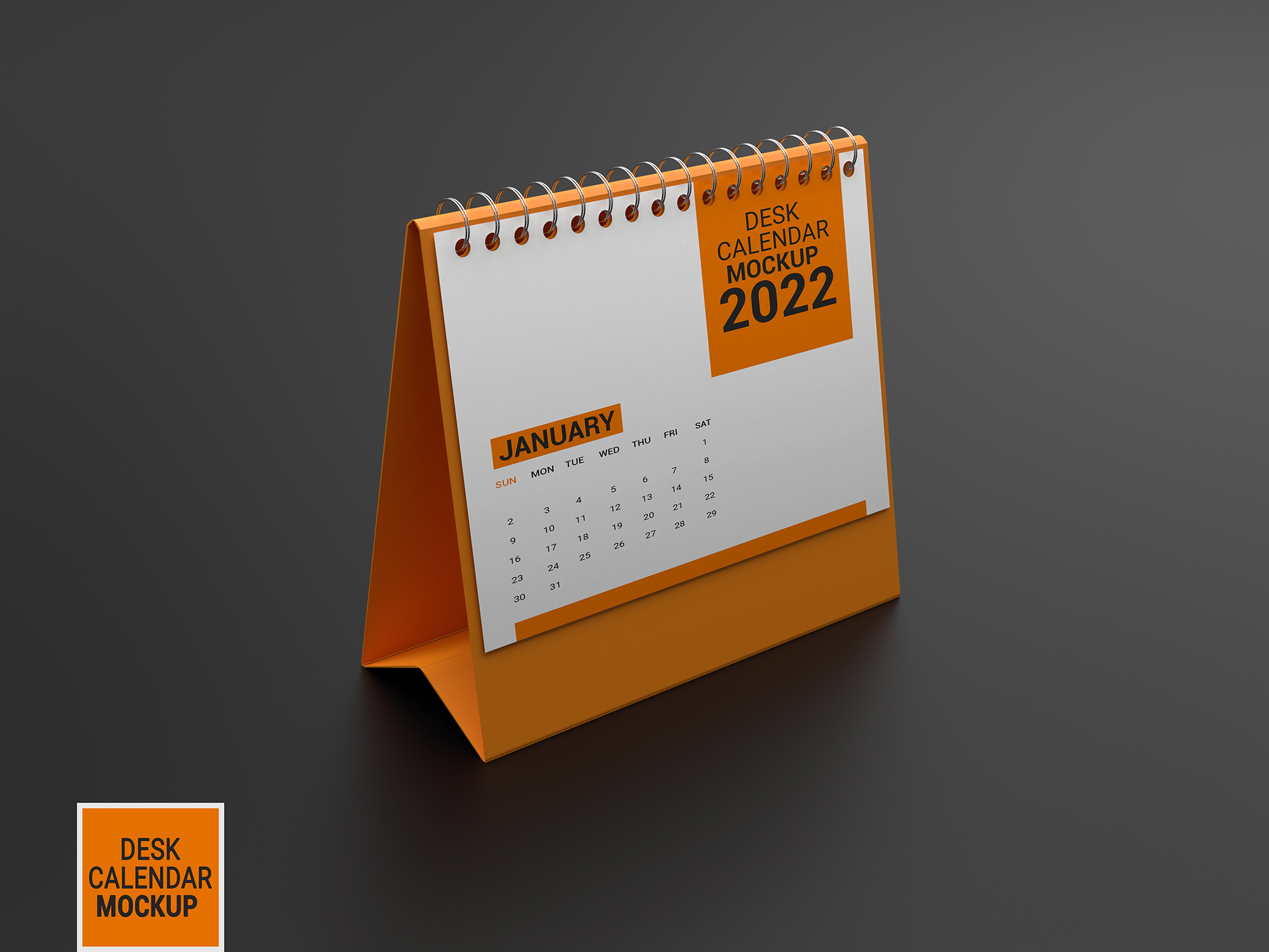 9 Desk Calendar PSD Mockup, easy to customize.