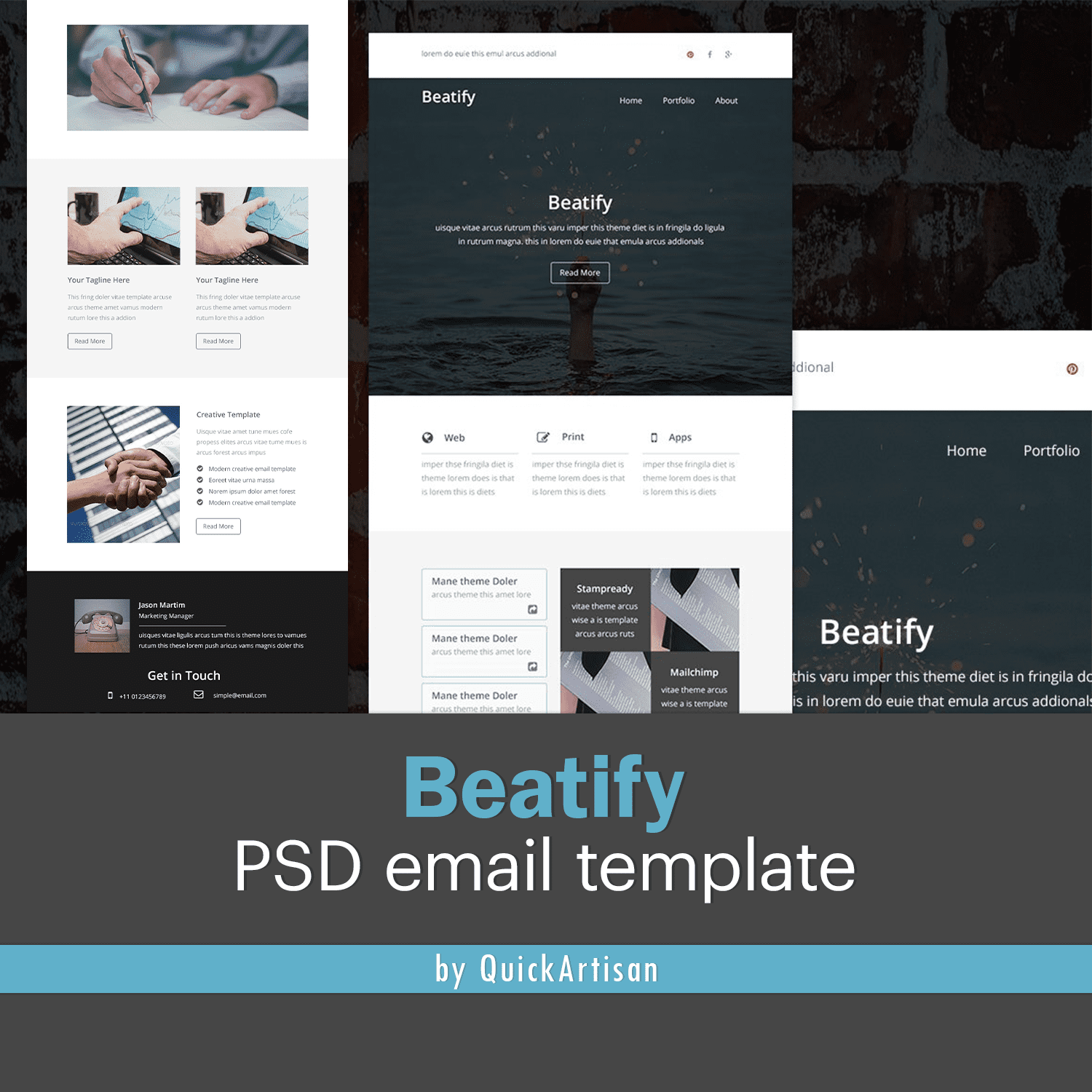 A collection of images of charming email design template.