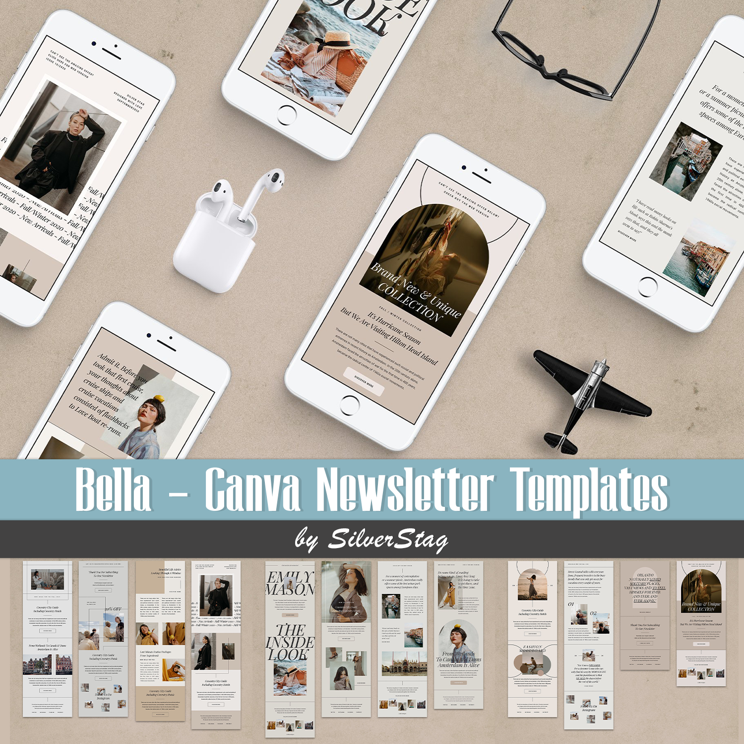 Bundle image of gorgeous newsletter template.