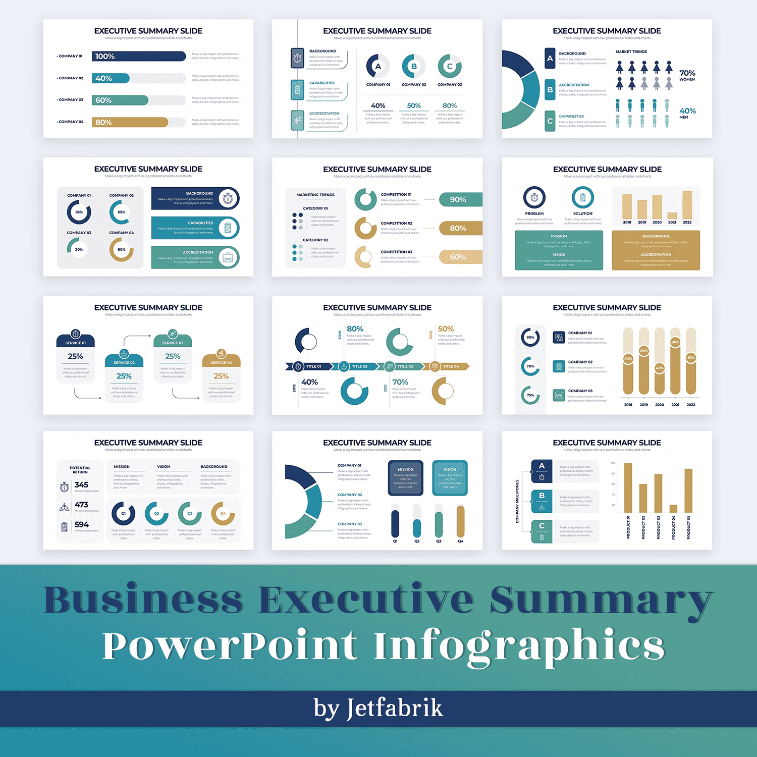 Business Executive Summary PowerPoint Infographics Cover.