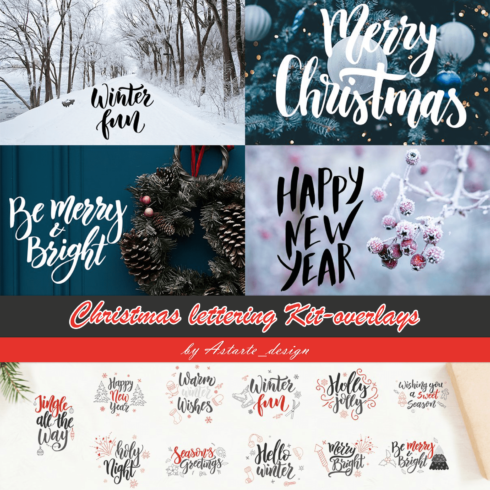 Christmas lettering Kit-overlays.