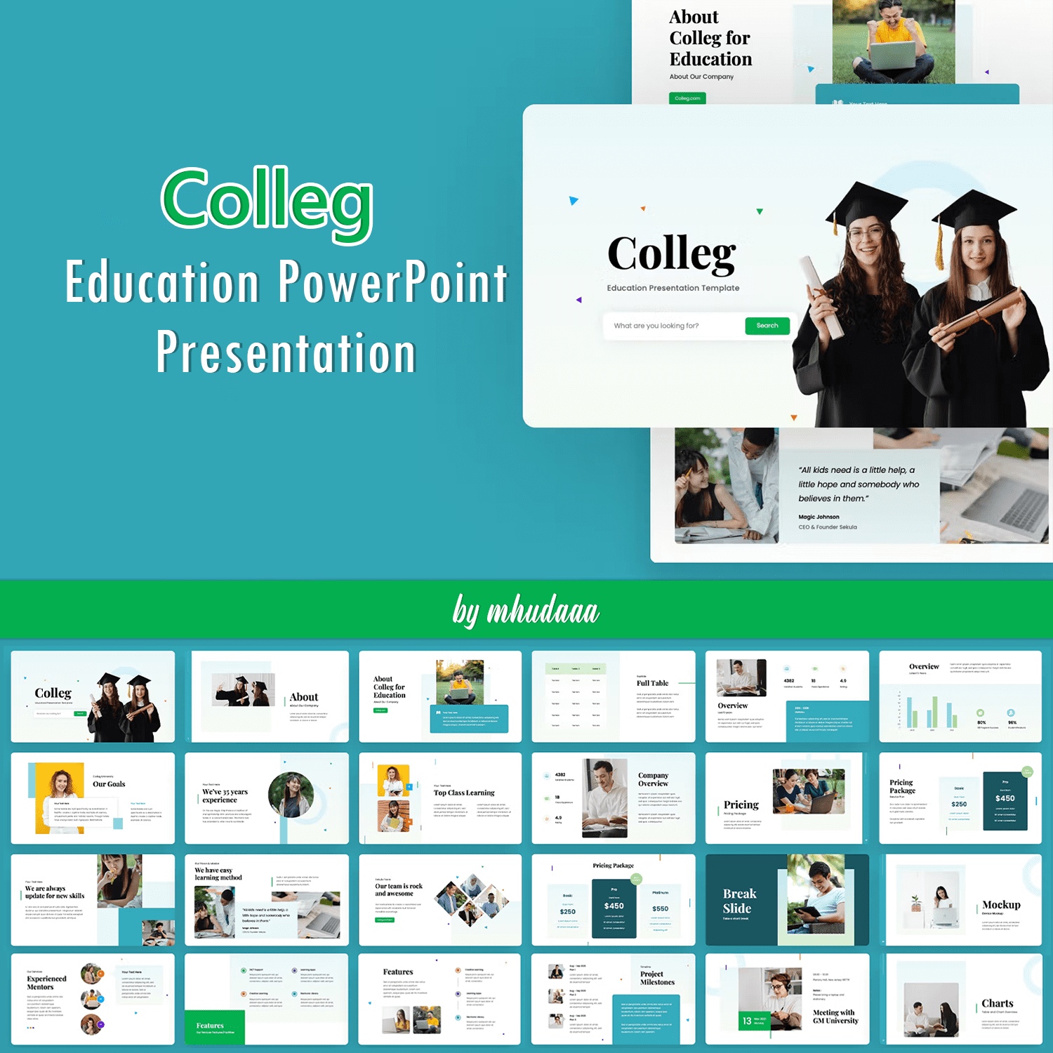 Colleg – Education PowerPoint Presentation Template created by mhudaaa.