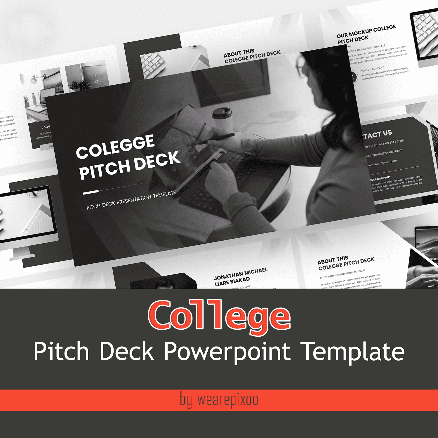 College Pitch Deck Powerpoint Template created by wearepixoo.