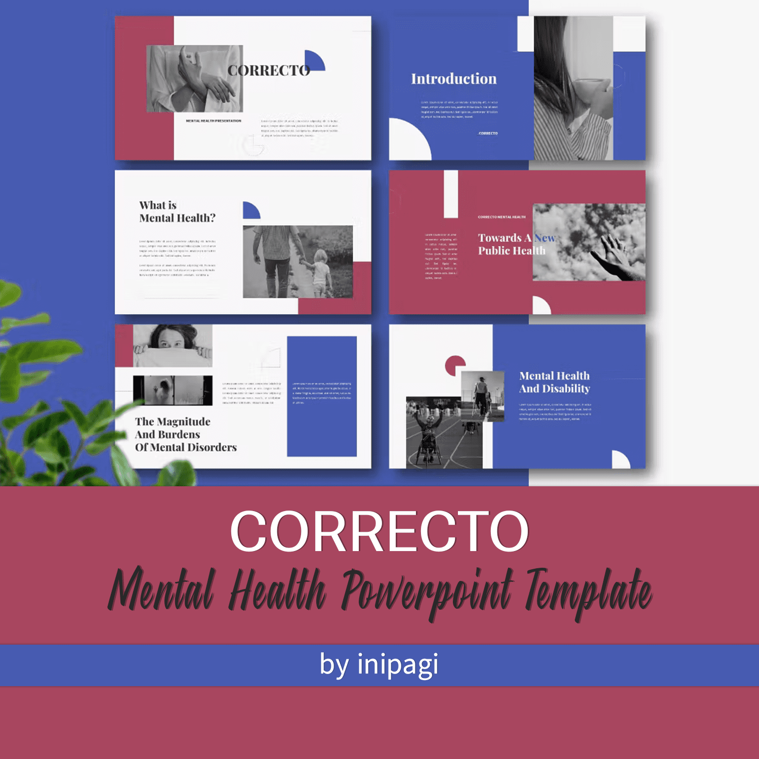 Correcto - Mental Health Powerpoint Template Cover.