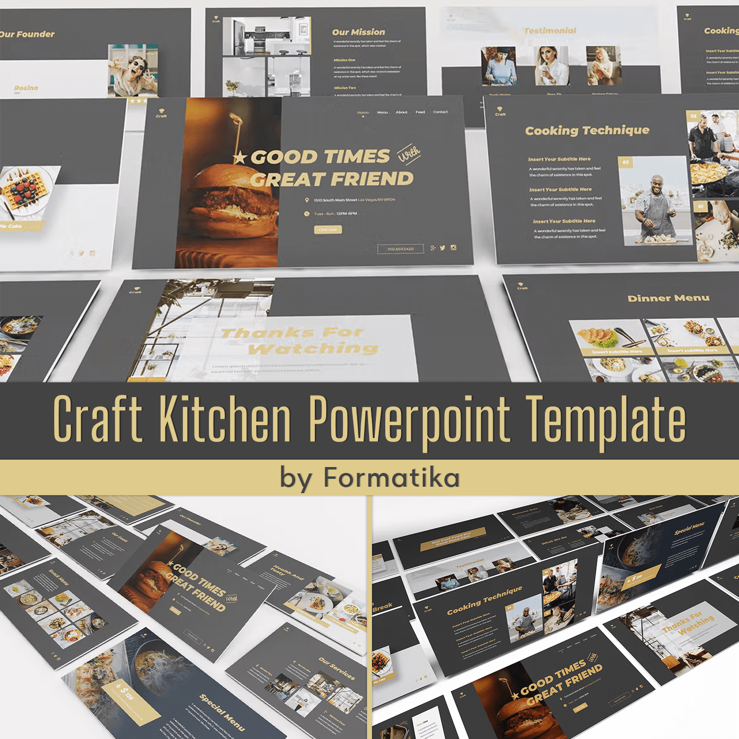 Craft Kitchen Powerpoint Template Cover.