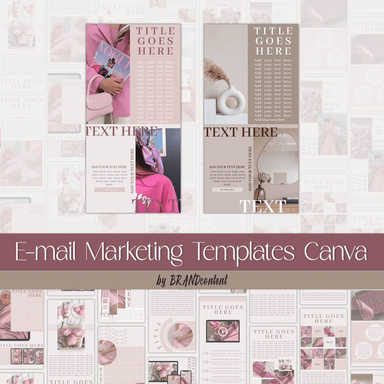 A selection of images of a charming email design template.