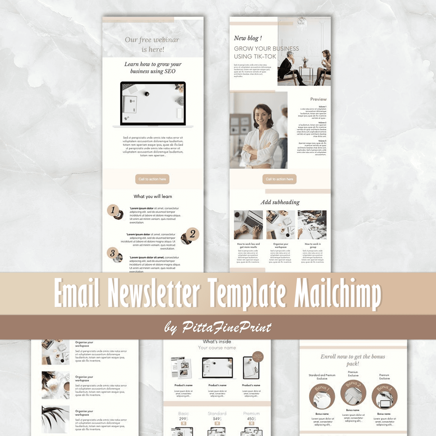 Set of images of irresistible email design template.