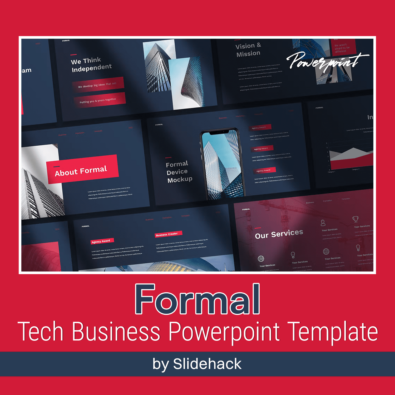 Formal - Tech Business PowerPoint Template Cover.