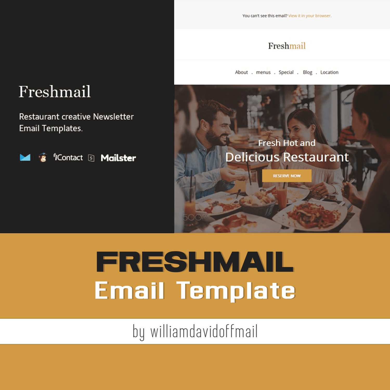 Picture of beautiful email design template for restaurant business.