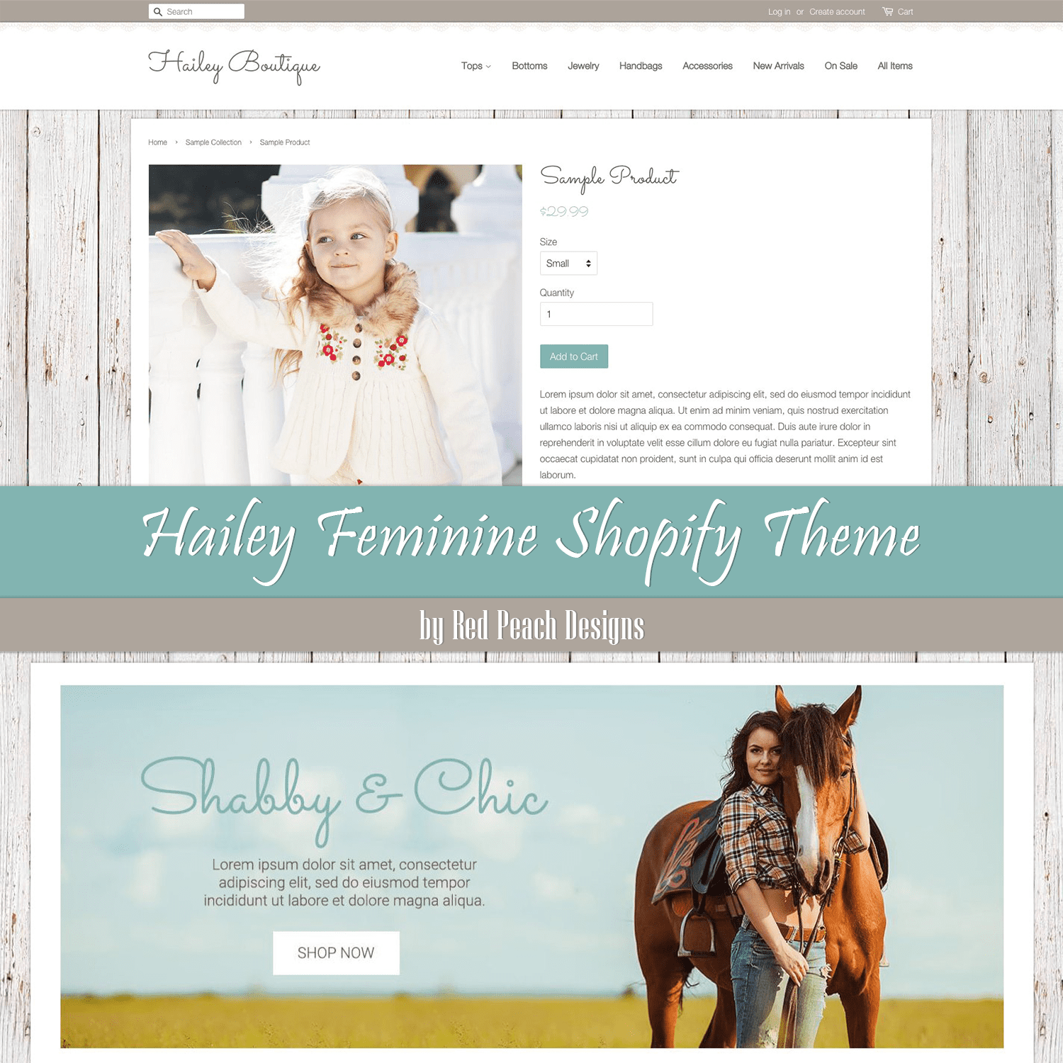 Hailey Feminine Shopify Theme from Red Peach Designs.
