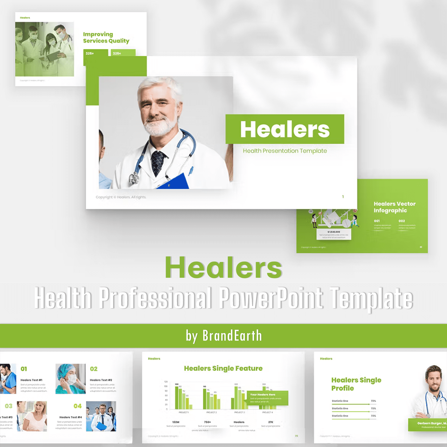 Healer Health Professional PowerPoint Template Cover.